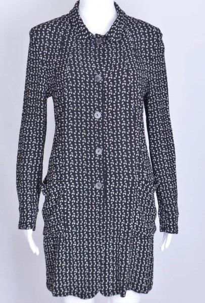 JİL SANDER+ PLUS VİNTAGE KNOPF MANTEL JACKE SCHWARZ UND WEISS GR. 42