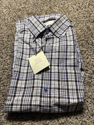 Hagen Carmel, CA Classic Fit Plaid Button Up Shirt Brown Men's M