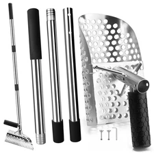 Sand Scoop for Metal Detecting,Stainless Steel Metal Detector Scoop with Long...