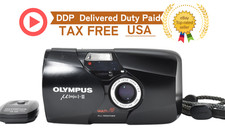     NEAR MINT /Strap Olympus  mju II Black Point  Shoot 35mm Film Camera JAPAN