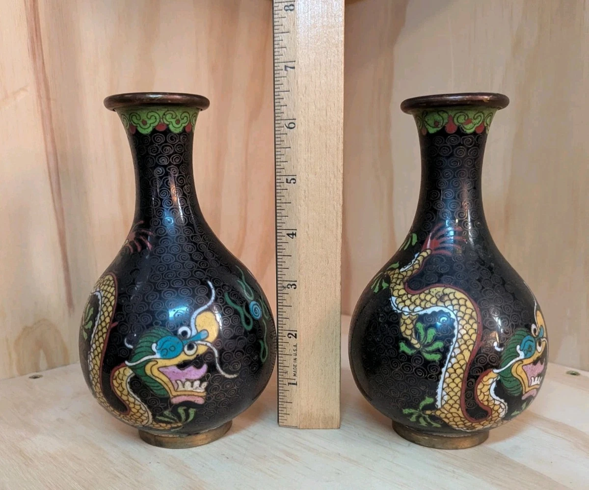 亚洲古董景泰蓝龙在中国古董花瓶| eBay