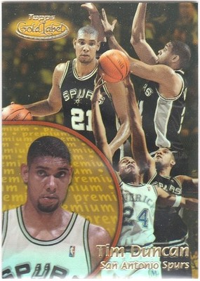 TIM DUNCAN 2000-01 TOPPS GOLD LABEL PREMIUM GOLD REFLECTOR RARE /1000