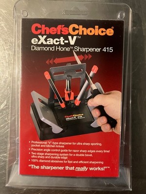 CHEFS CHOICE - EXACT V KNIFE BLADE SHARPENER DIAMOND HONE 415 -NIB-Sharp Knife