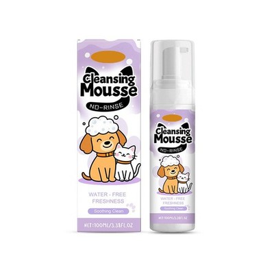 Pet Cleansing Mousse No-Rinse Foam Cleaning Agent For Cats Dogs D6R5 N8W6
