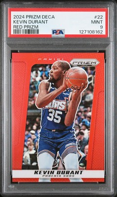Kevin Durant 2024-25 Prizm Deca Red Prizm Phoenix Suns 16/199 PSA 9