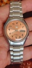 Seiko 5 Watch Automatic Vintage Arabic Pink dial day date 7009 @ Japan