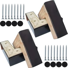 2 Inch Wooden Sofa/Bed Riser L Shaped Wood Furniture L-Shaped, Black 