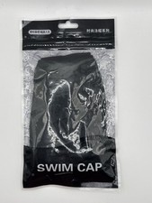 Black Swim Cap Adult Silicone Waterproof Swimming Hat Unisex New