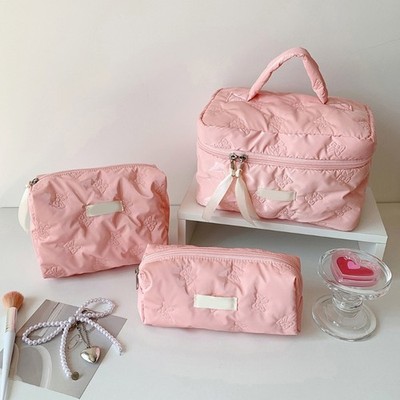 Creative Makeup Bag With Bows Ornament Cosmetic Bags For Women Seeking Style