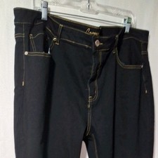 Jeans Womens Plus Sz 22W Black Curvy Flared Hi Rise Bootcut Stretch Copper Flash
