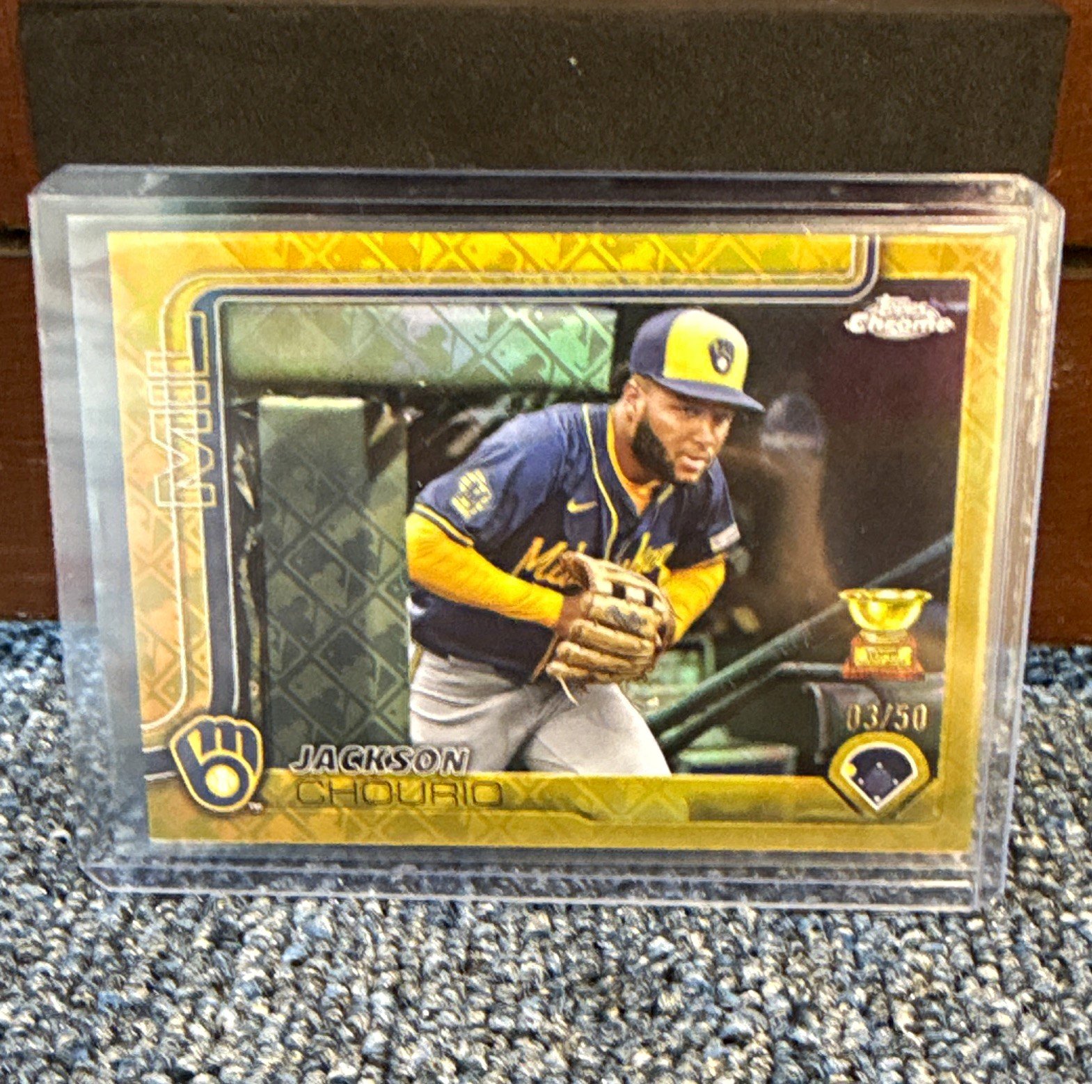 2025 Topps Chrome Logofractor Edition Jackson Chourio Gold Image Variation 03/50