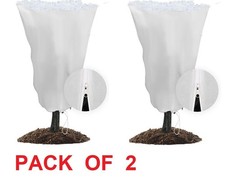 Pack of 2 Plant Covers Freeze Protection 78" x 98" 2.5oz/yd Reusable Frost Cloth