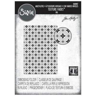 Sizzix 3-D Texture Fades Embossing Folder - Vault Diamonds by Tim Holtz 666867