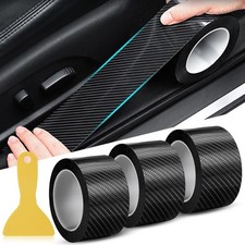 3 Rollen Schwarze Carbon Folie 5 cm x 10 m Selbstklebend Einstiegsleisten Schutz