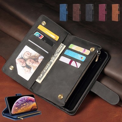 Retro Leather Zipper Card Wallet Case For samsung A21S M21S M30S M10S M31 Prime
