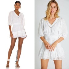LoveShackFancy Adley Mini Dress White size XS