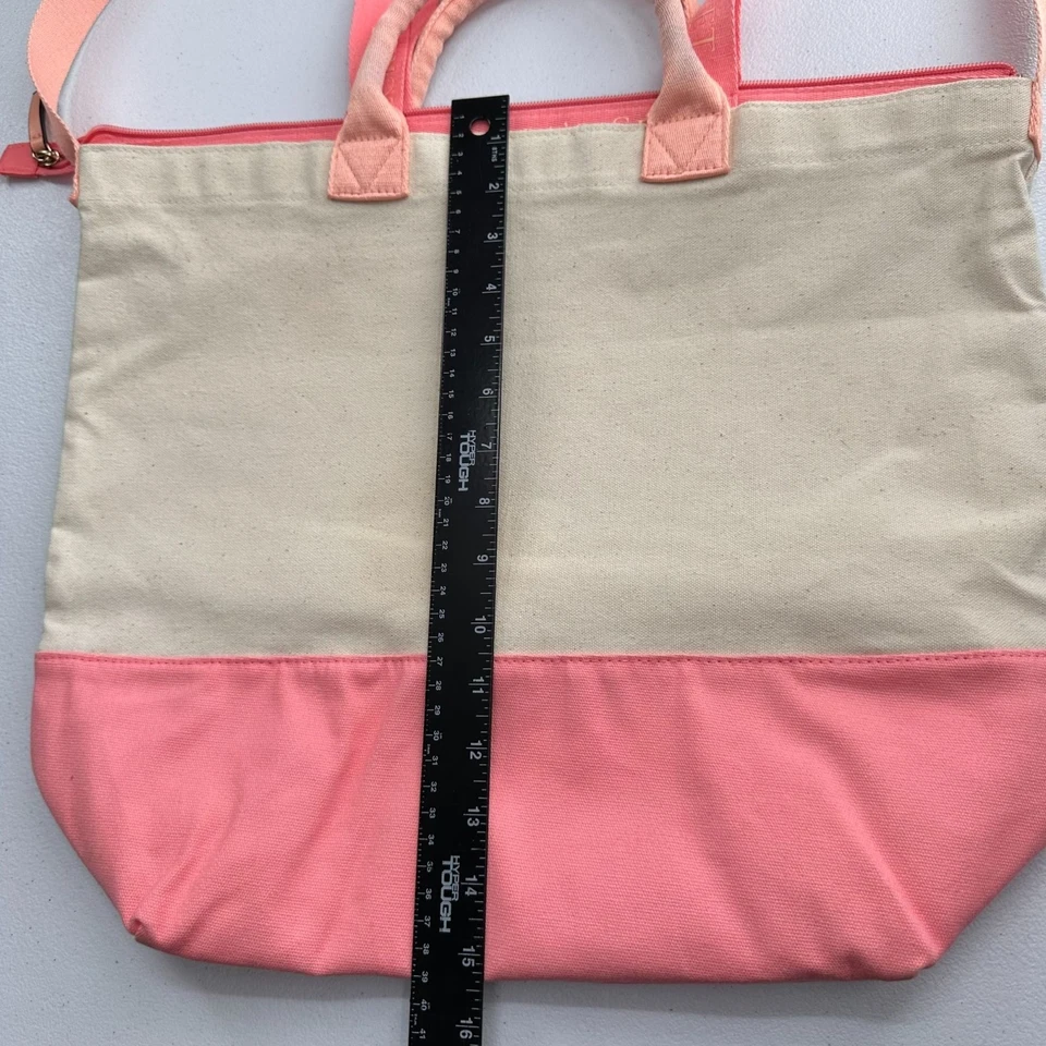 Victorias Secret Pink Shopper Canvas Double Tote Bag Insulated Lining Gift See - Image 4 of 4