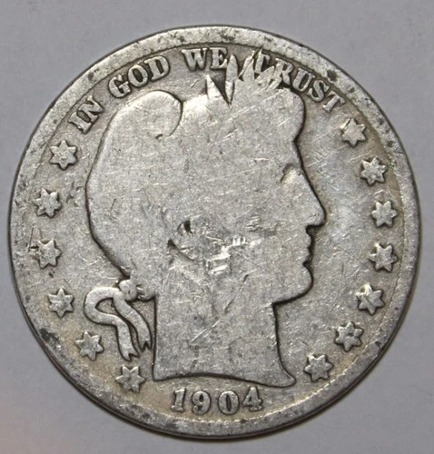 1904-P BARBER SILVER HALF DOLLAR - GOOD - #0086E Details