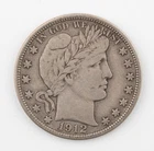 1912-D Barber Half Dollar Very Fine VF Coin Scratch Reverse - 930b