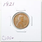 1921 1C Lincoln Wheat Cent in Choice AU+ Condition #6049