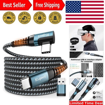 20FT VR Link Cable - Nylon Braided, High Speed USB 3.0 for Quest 3 & Pico 4