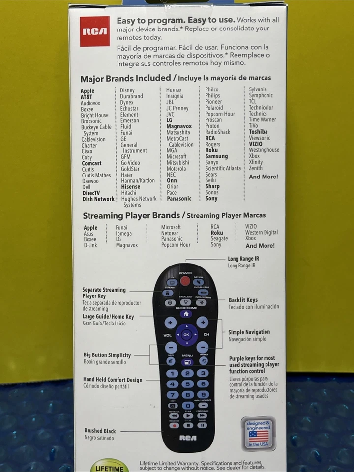 RCA Platinum Pro RCR414BHE 4-Device Universal Remote Control - Brand New Sealed - Image 2 of 2