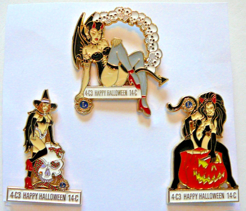 Lions Club Pins - SEXY HALLOWEEN WITCHES in BLACK