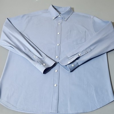 Line of Trade Button Shirt Mens L Light Blue Daily Use Long Sleeve Oxford Dress