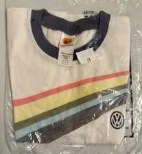 NOS 1970  s Kid  s White And Blue Volkswagen Ringer T-Shirt Size 2T Sealed NWT