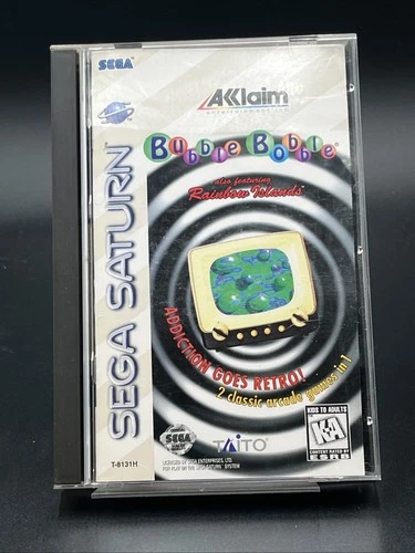Sega Saturn Bubble Bobble Game Complete In Box With Manual Tested Working
