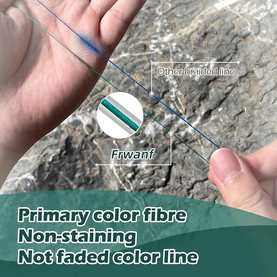 Braided Fishing Line Zero Stretch Tough 100lb-328Yards No Fade 8X Strands - Image 4 of 4