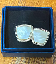 Mens Gold Tone White Mother of Pearl/Abalone ...