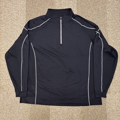 FootJoy Golf Pullover Black 1/4 Zip Long Sleeve Golf Lightweight Athletic Top