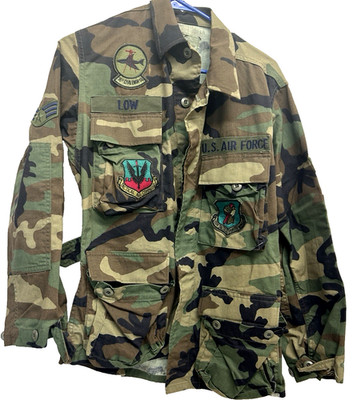 Air Force Jacket Camouflaged In Jungle Green. Really Great Shape. Ready To Wear!