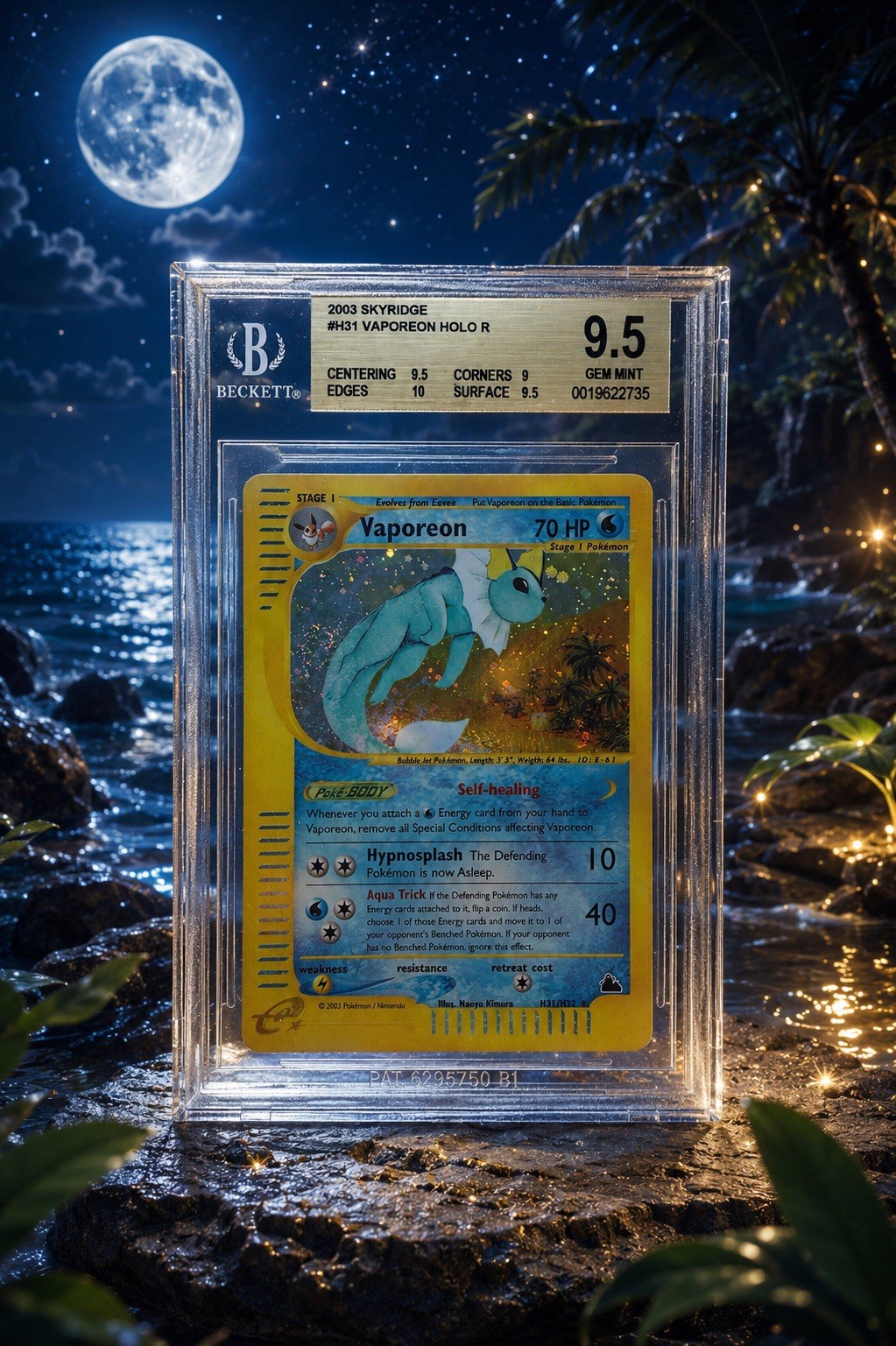 Pokemon Lot Vaporeon H31/H32 Skyridge Holo ENG BGS 9.5 GEM MINT / Fat Swirl