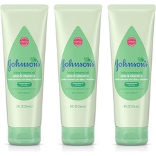 Johnson's Body Lotion Creamy Oil with Aloe VitaminE Moisturizing 8.0oz 3 Pack 