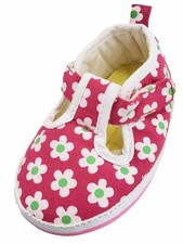 Infant Girls Hot Pink Flower Print Mary Jane Flats Baby Shoes