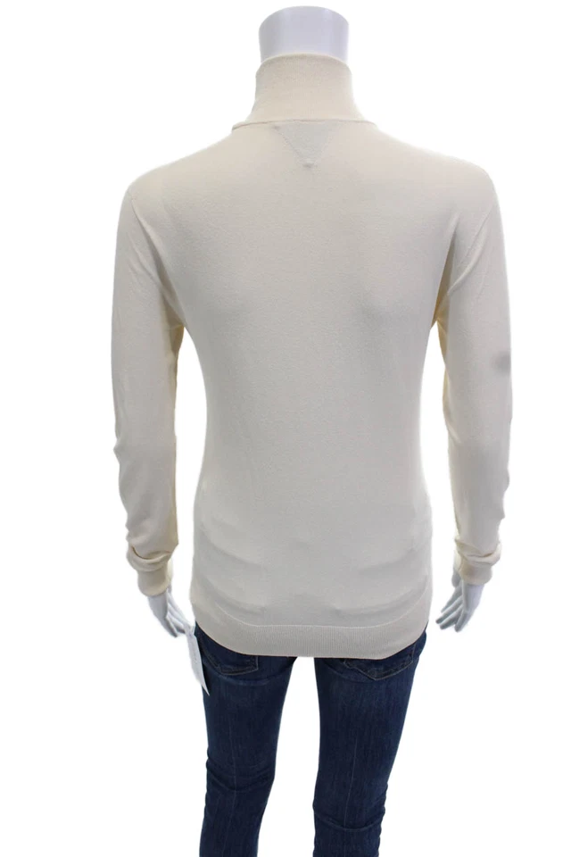 Bottega Veneta, Women Pullover Sweater Turtleneck Long Sleeve Beige Size S - Image 3 of 4