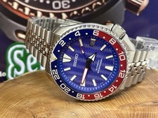 Seiko Blue Wave Dial Modded retro Dive Watch 7002-7001 Refurbished New Bracelet