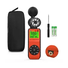 Wind Speed & Heat Stress WBGT Meter, Digital Handheld Anemometer, Wind Speed ...