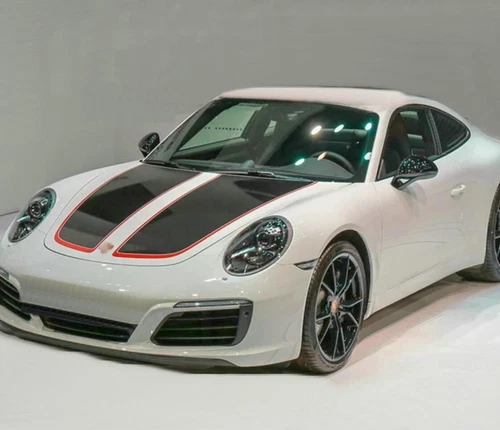 Car Hood Sticker Racing Stripe Kit For Porsche 911 Bonnet Graphic Vinyl Decal - Foto 5 di 8