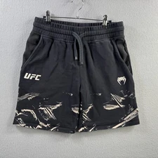 Venum UFC Sweat Shorts Mens Large 30" Waist Black Terry Cotton