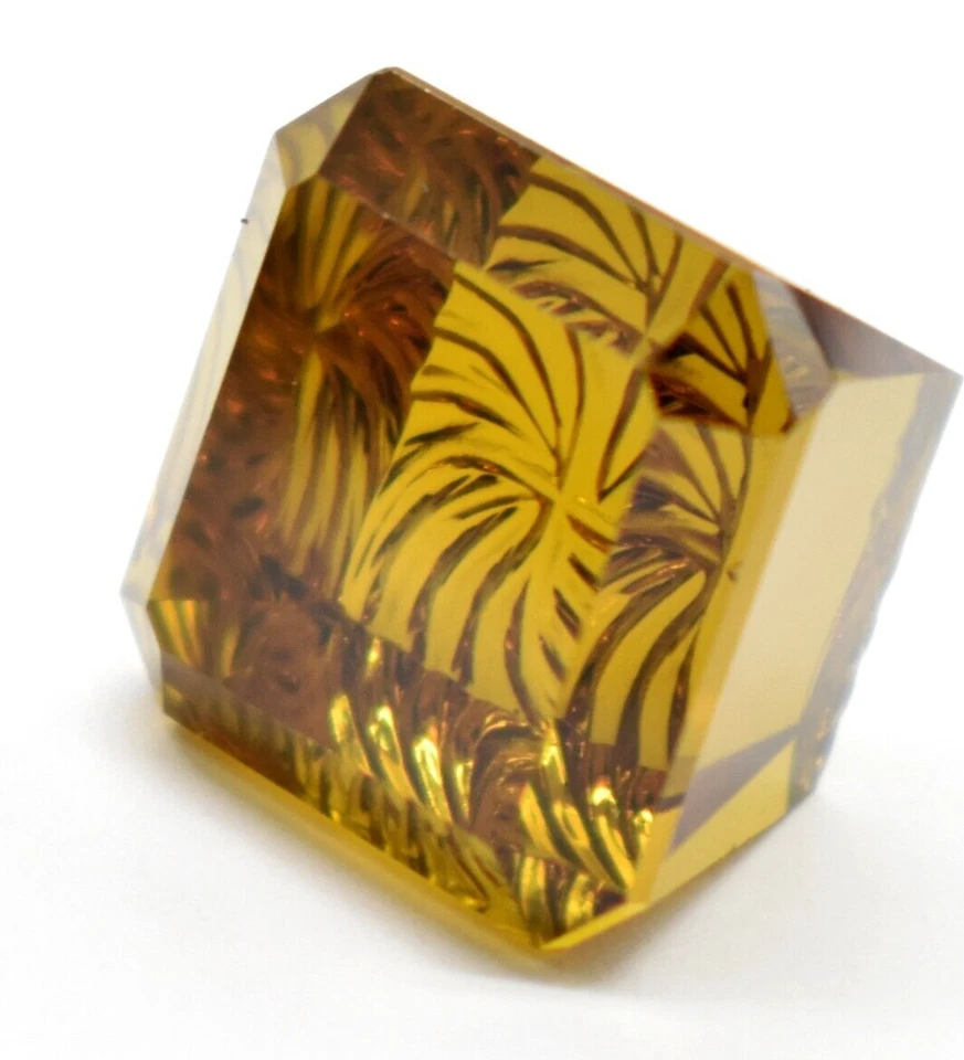 Lab Smoky Quartz Octagon Faceted Carvings Carved 14 mm X 12 mm Size Available. - Image 3 of 4