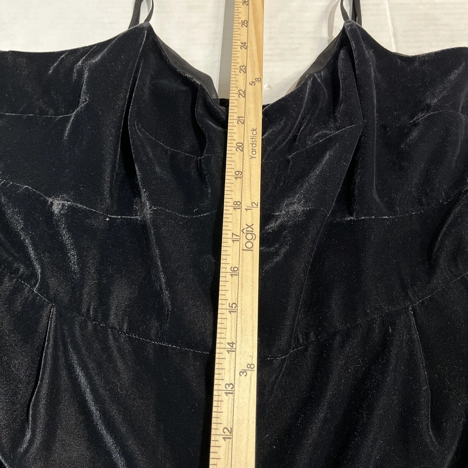 J Crew Jumpsuit Women M Black Velvet Wide Leg Cropped Sleeveless Witchy Cocktail - Image 4 of 4