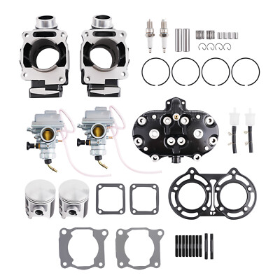 Cylinder Head Piston Carburetor Top End Kit For Yamaha Banshee 350 1987-2006