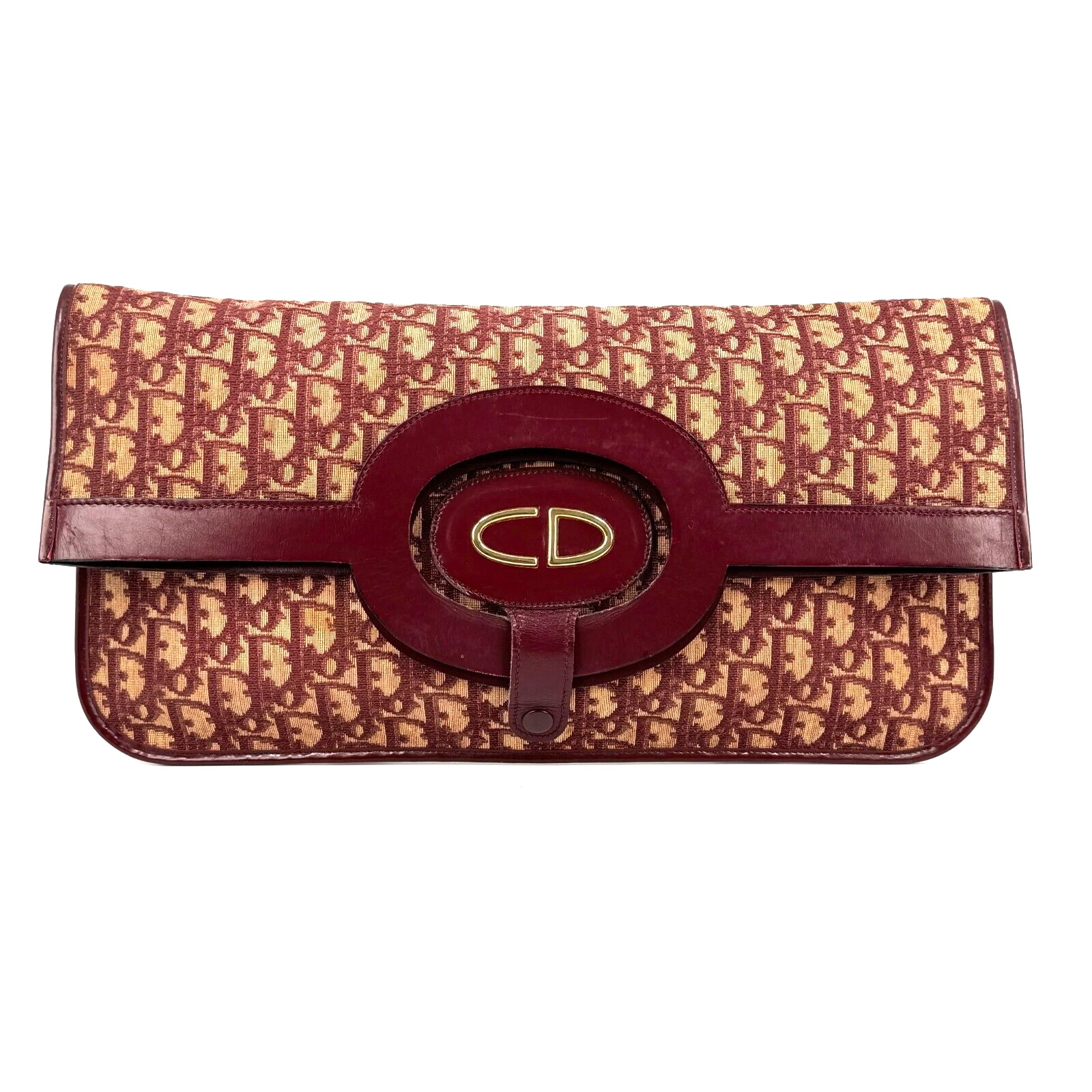 [Rare !!]Dior pochette sac fourre tout sac à main trotteur toile bordeaux authentique 0474