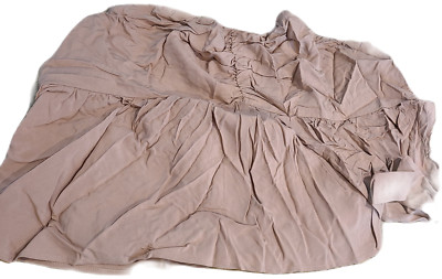 New! Express Women's Size L Sleeveless Beige Tube Top Scrunch Chest Ruched Rayon