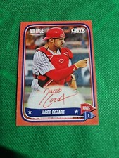 JACOB COZART 2024 ONYX VINTAGE BASEBALL ON CARD AUTO Red Parallel 1/25