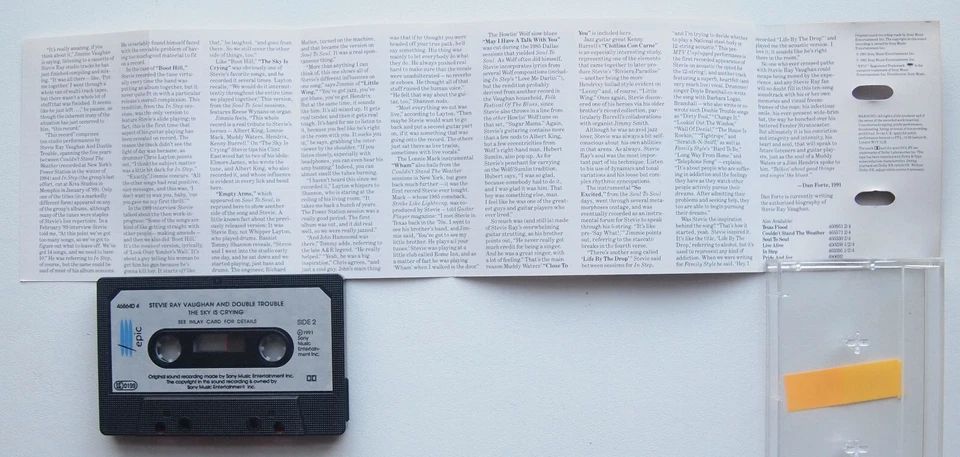 STEVIE RAY VAUGHAN - COULDN'T STAND WEATHER (EPIC 4025940) 1984 EUROPE CASSETTE - Image 3 of 3