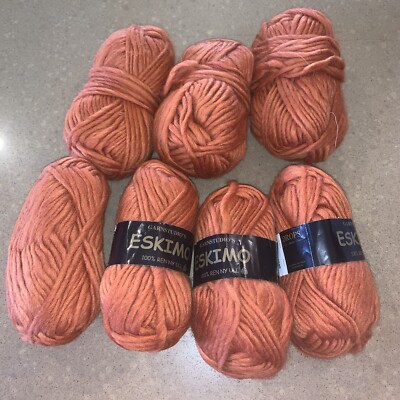 Eskimo Yarn Virgin Wool Orange Rust Lot Color 7 Drops Garnstudios